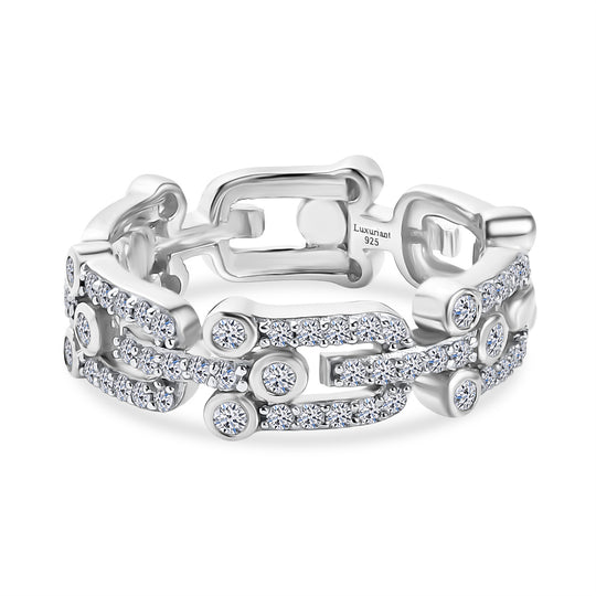 LUXURIANT DIAMOND - Lab Grown Diamant SI-GH SGL zertifiziert Ring 925 Silber rhodiniert (Größe 20.00) ca. 0.50 ct