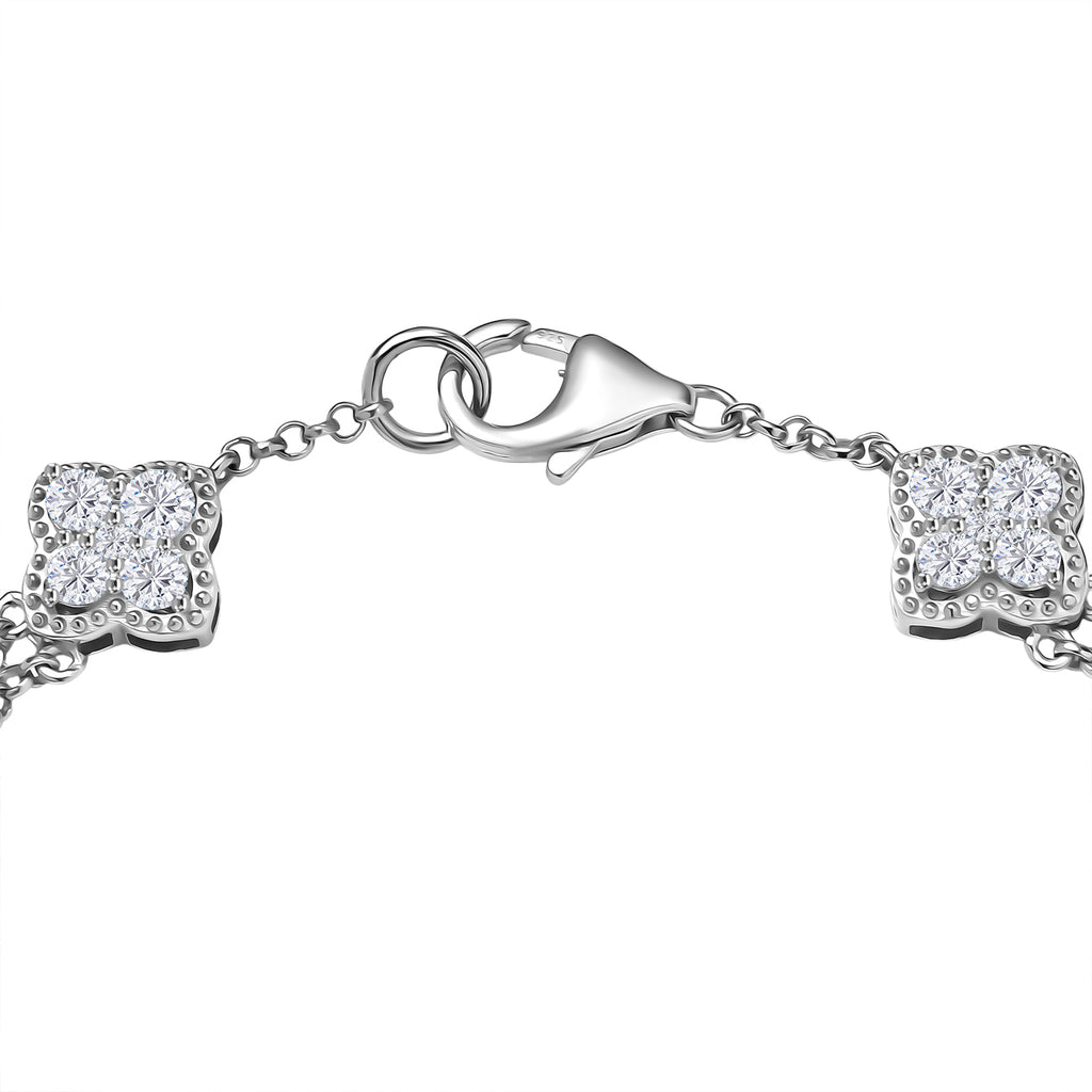 D'Joy Moissanit Armband ca. 19 cm 925 Silber rhodiniert ca. 3,41 ct.