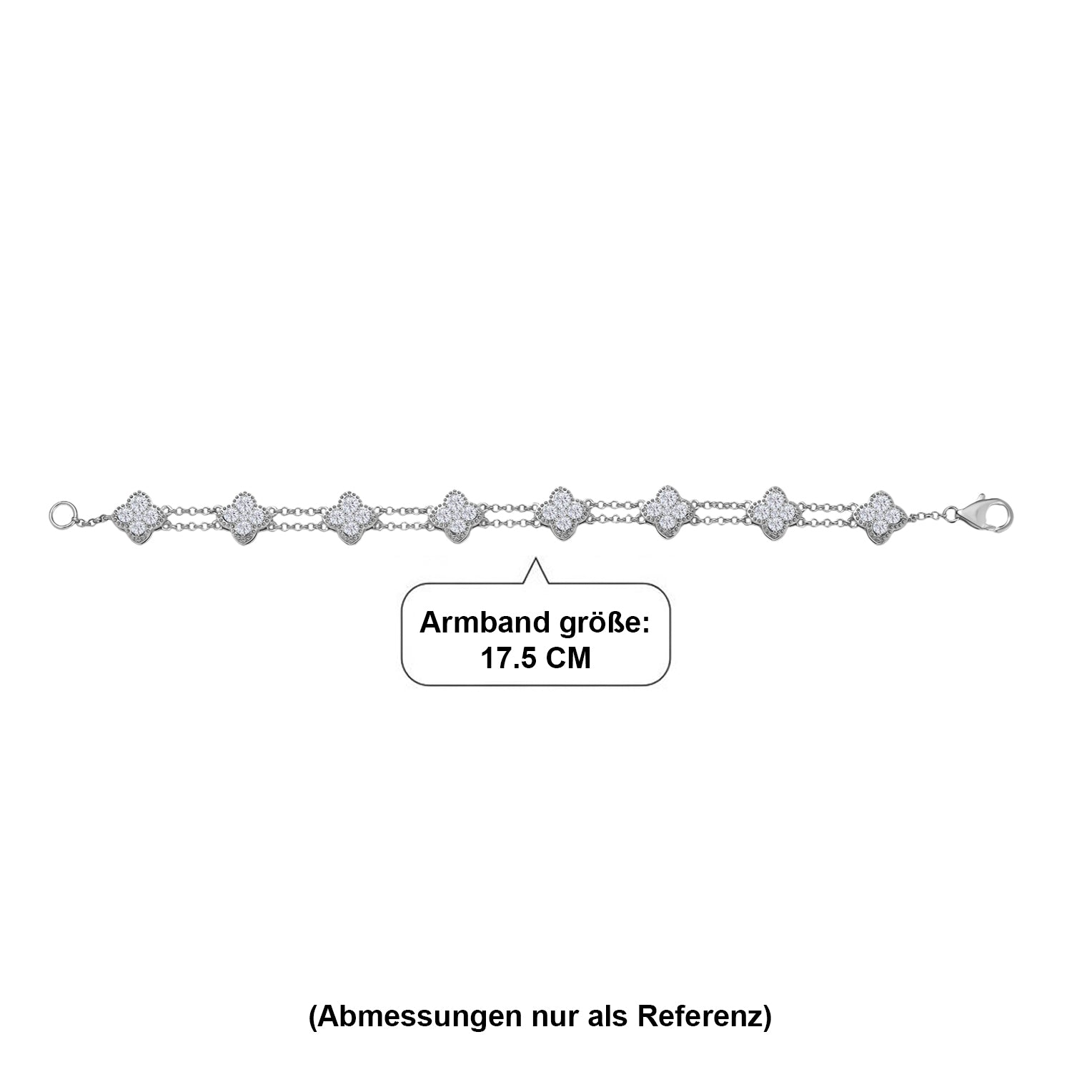 D'Joy Moissanit Armband ca. 19 cm 925 Silber rhodiniert ca. 3,41 ct.