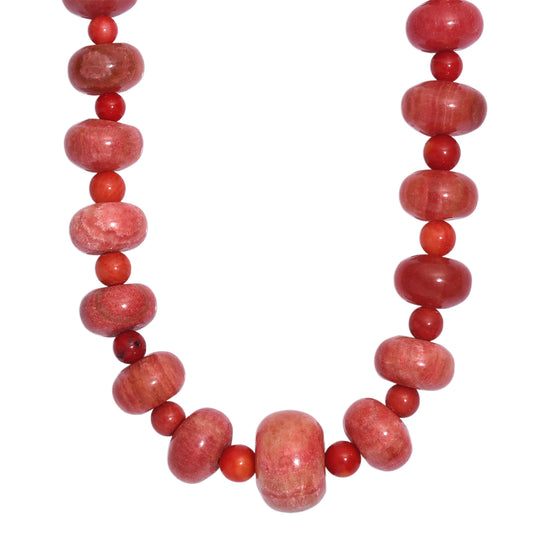 EVER TRUE Koralle Halskette ca. 45 cm Nickelfreies Messing platiniert ca. 500,00 ct.