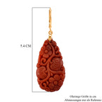 D'Joy Burmesischer Rote Jadeit Jade Ohrringe 925 Silber vergoldet ca. 35.00 ct