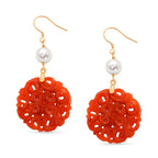 D'Joy Rote Jade, Zhuji Akoya-Perle (5-5.5mm) Ohrringe 925 Silber vergoldet