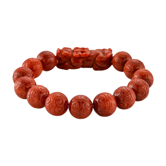 D'Joy Rote Jade Armband Flexibles (ca. 18-19 cm) 925 Silber Vergoldet (10-15 Werktage Lieferzeit) ca. 150.00 ct