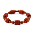D'Joy Burmesischer Rote Jadeit Jade Armband, Flexibles, 925 Silber Vergoldet ca. 150.00 ct
