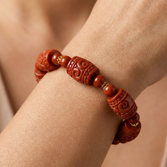 D'Joy Burmesischer Rote Jadeit Jade Armband, Flexibles, 925 Silber Vergoldet ca. 150.00 ct