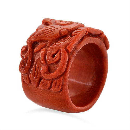 D'Joy Burmesischer Rote Jadeit Jade Ring (Größe 16.50) ca. 25.00 ct
