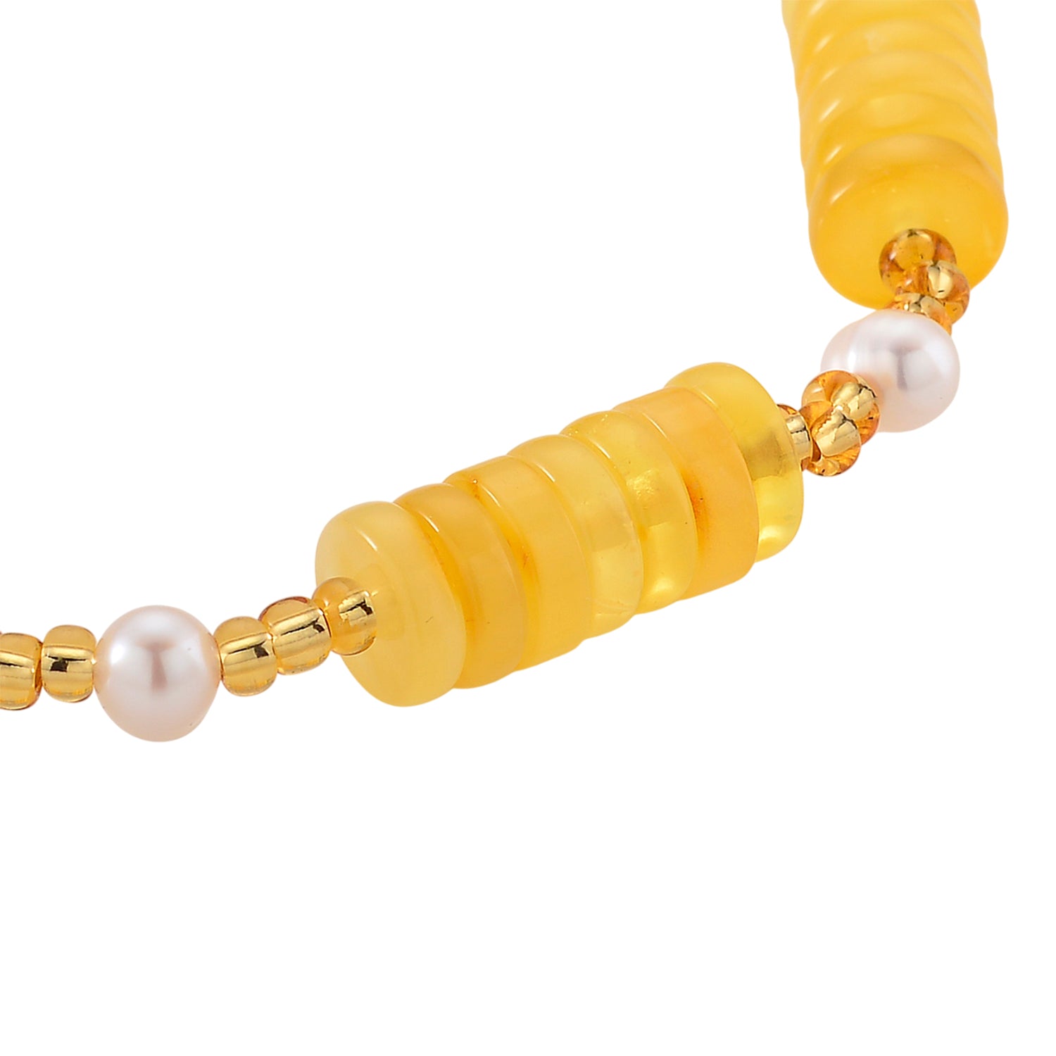 Bernstein, Weiße Süßwasser Perle (4-5mm) Armband, flexibel, 33.00 ct