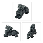 Qi-Lin Figur aus Olmec Jadeit, naturbelassene Schnitzarbeit, ca. 8-9 cm