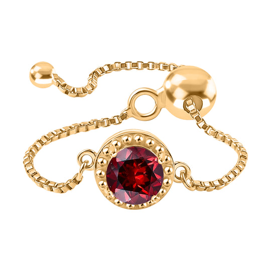 EVER TRUE Roter Granat Ring Nickelfreies Messing, flexibles von (Größe 17.00) bis (Größe 21.00) ca. 0.99 ct