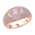 Rosa und weißer Zirkonia Ring in Roségoldton