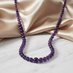 D'Joy AAA Afrikanischer Amethyst Halskette ca. 50 cm 925 Silber rhodiniert ca. 350.00 ct
