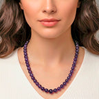 D'Joy AAA Afrikanischer Amethyst Halskette ca. 50 cm 925 Silber rhodiniert ca. 350.00 ct