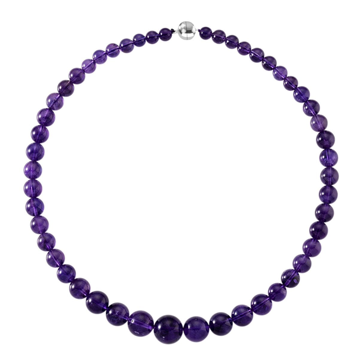 D'Joy AAA Afrikanischer Amethyst Halskette ca. 50 cm 925 Silber rhodiniert ca. 350.00 ct