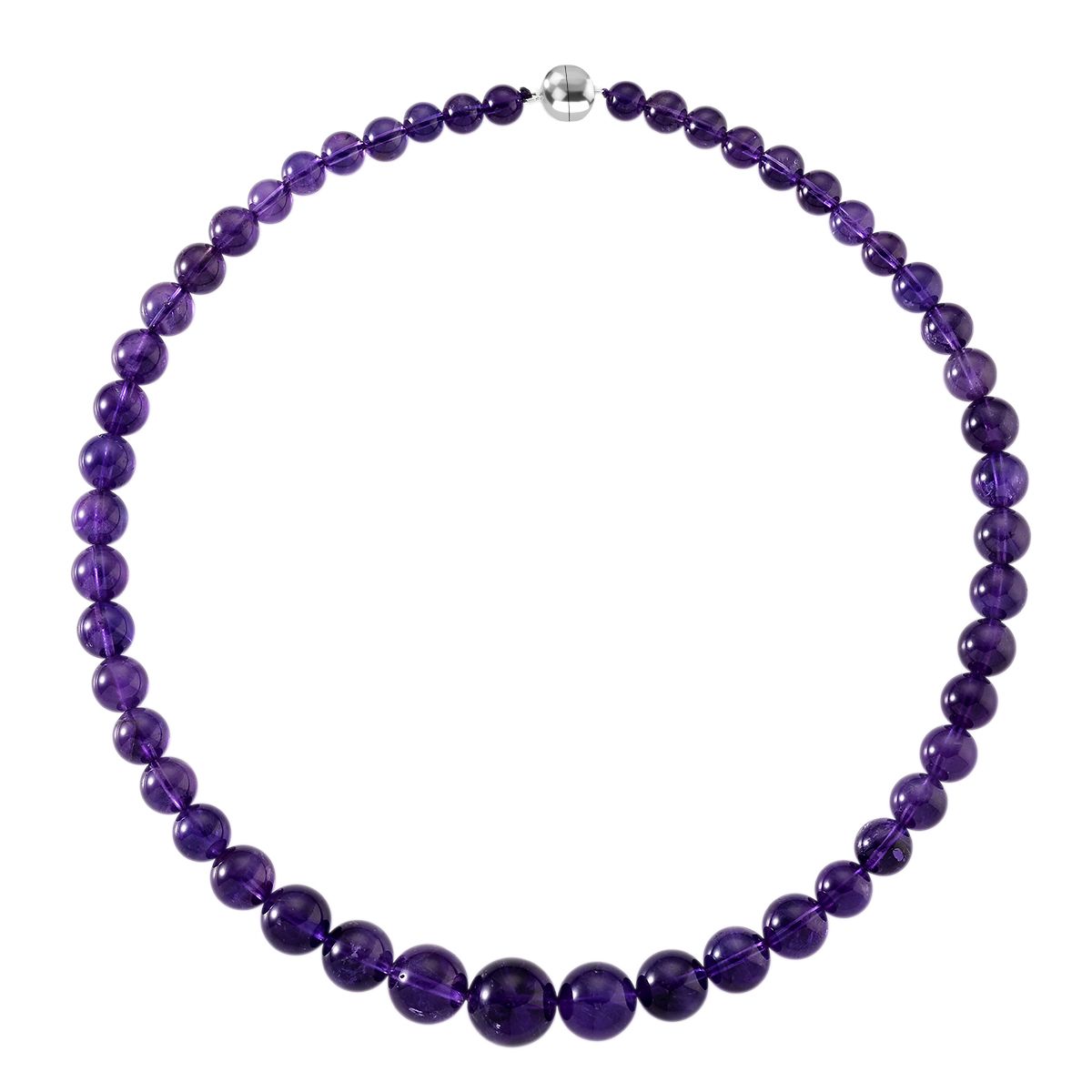 D'Joy AAA Afrikanischer Amethyst Halskette ca. 50 cm 925 Silber rhodiniert ca. 350.00 ct