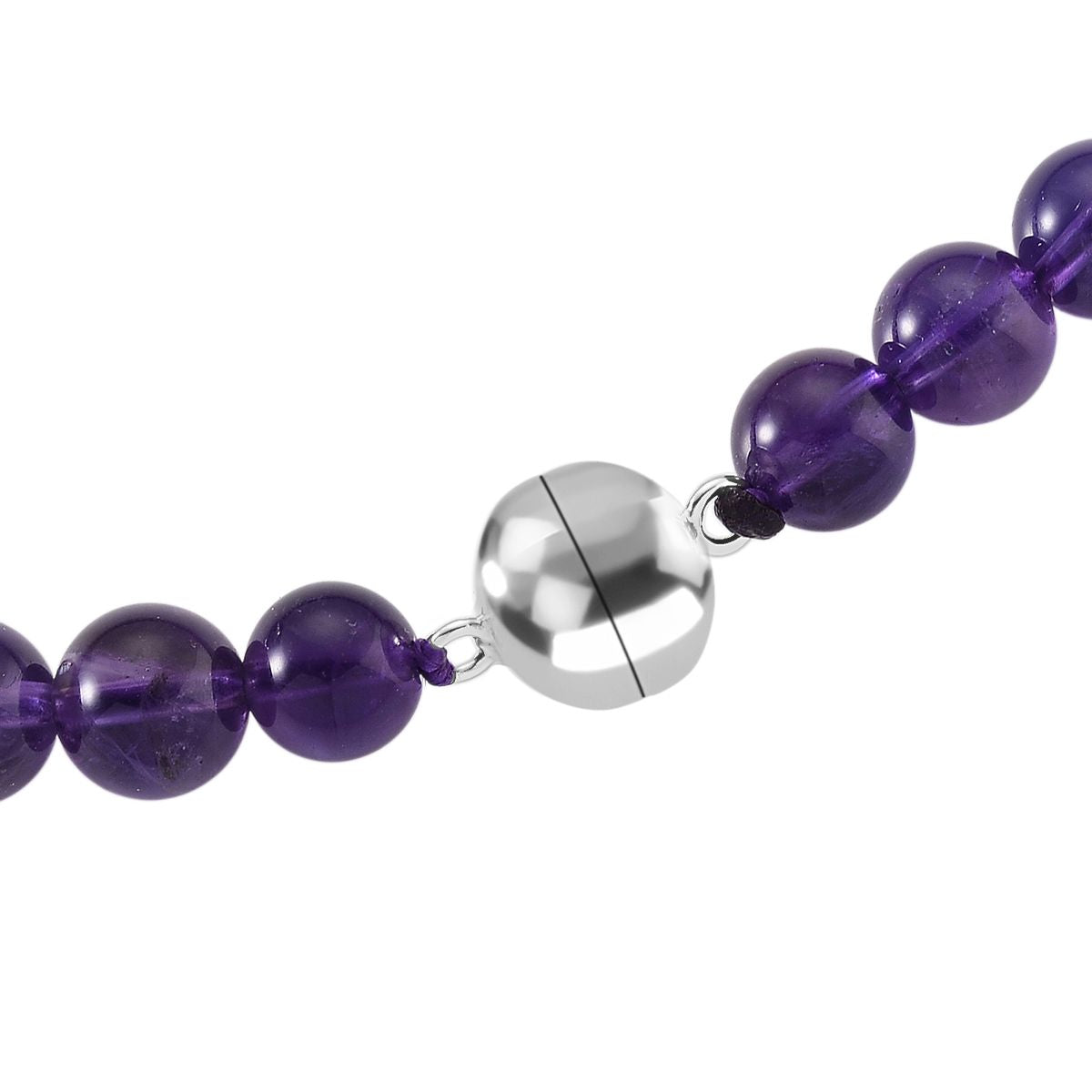 D'Joy AAA Afrikanischer Amethyst Halskette ca. 50 cm 925 Silber rhodiniert ca. 350.00 ct