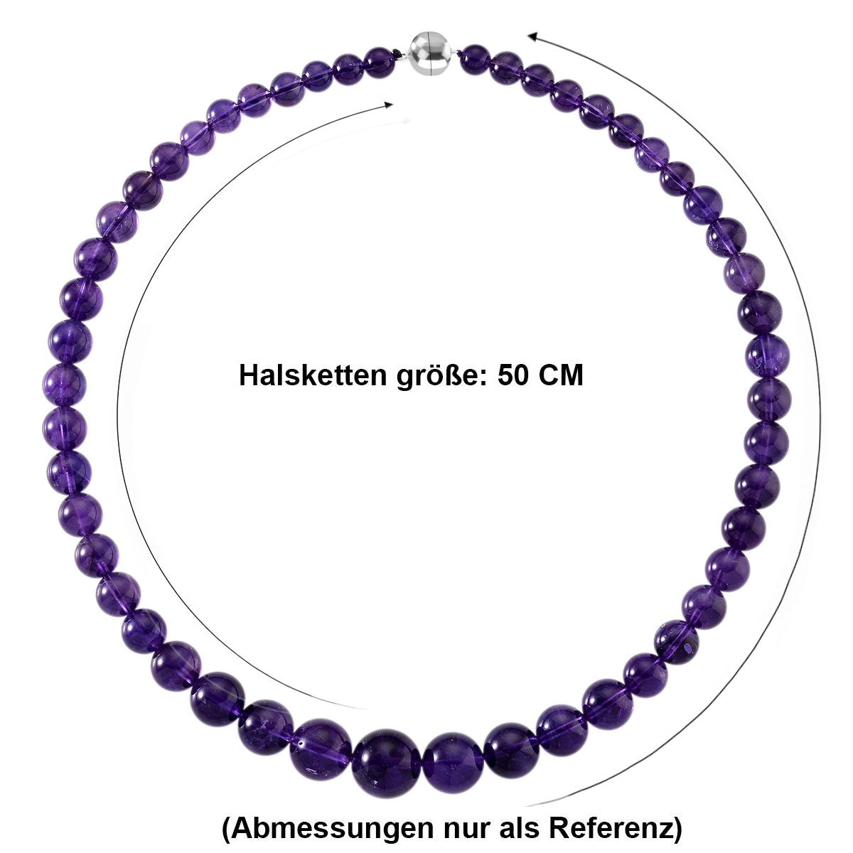 D'Joy AAA Afrikanischer Amethyst Halskette ca. 50 cm 925 Silber rhodiniert ca. 350.00 ct