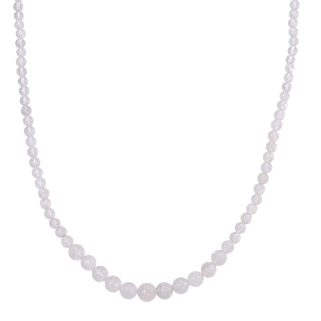 D'Joy AAA Regenbogen Mondstein Halskette ca. 50 cm 925 Silber rhodiniert ca. 140,00 ct.