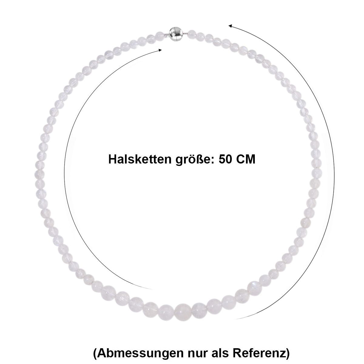 D'Joy AAA Regenbogen Mondstein Halskette ca. 50 cm 925 Silber rhodiniert ca. 140,00 ct.