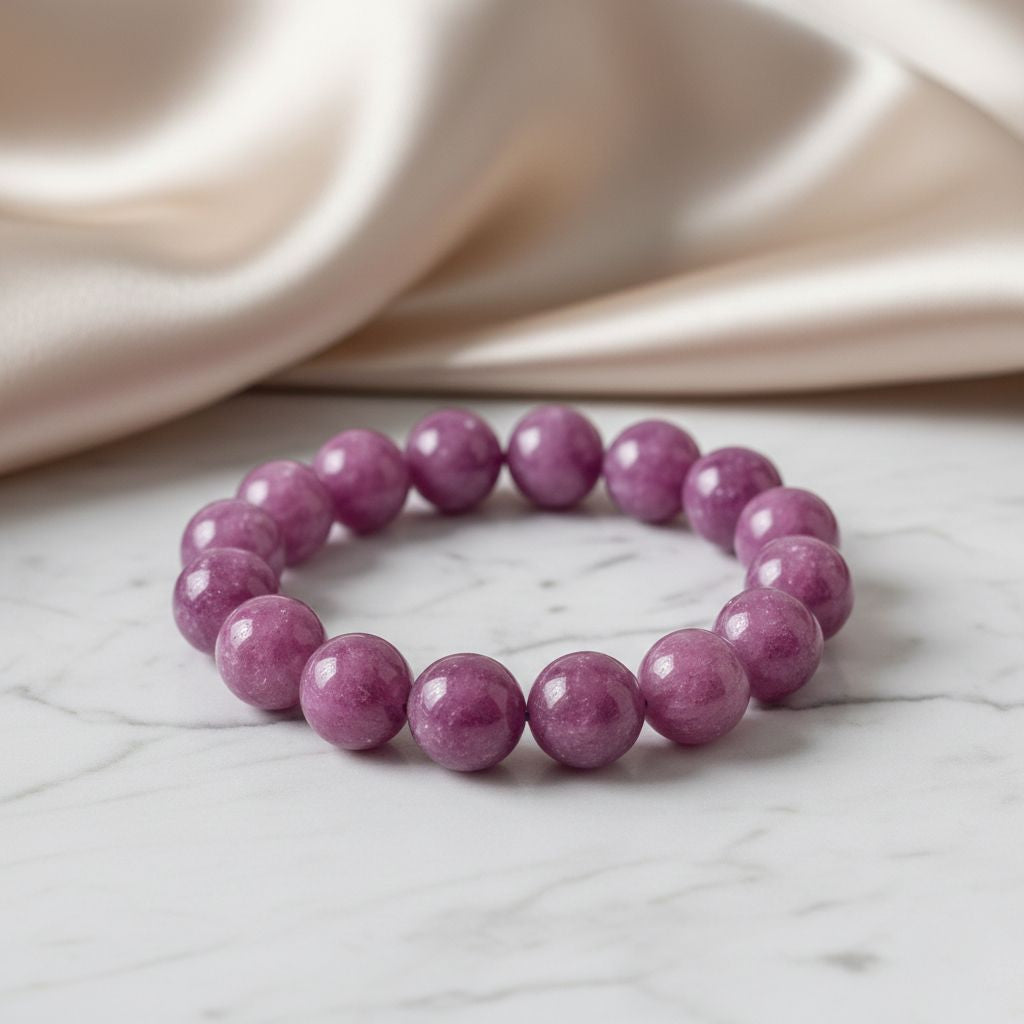 Lila Lepidolith Armband Flexibles (ca. 18-19 cm) ca. 240,00 ct.