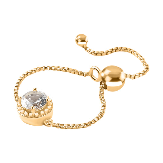 EVER TRUE Weißer Topas Ring Nickelfreies Messing, flexibles von (Größe 17.00) bis (Größe 21.00) ca. 0.97 ct