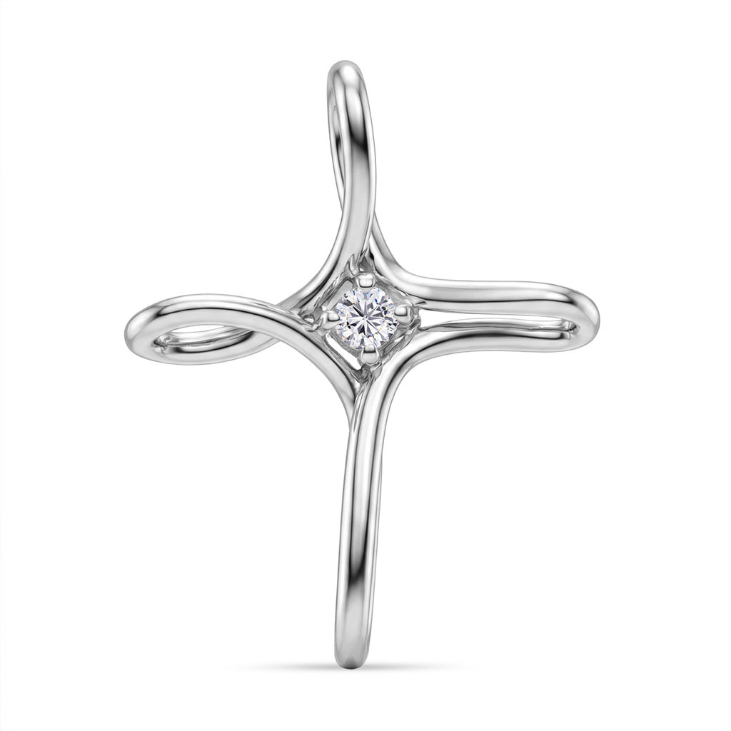 Moissanit Anhänger 925 Silber platiniert ca. 0,10 ct.