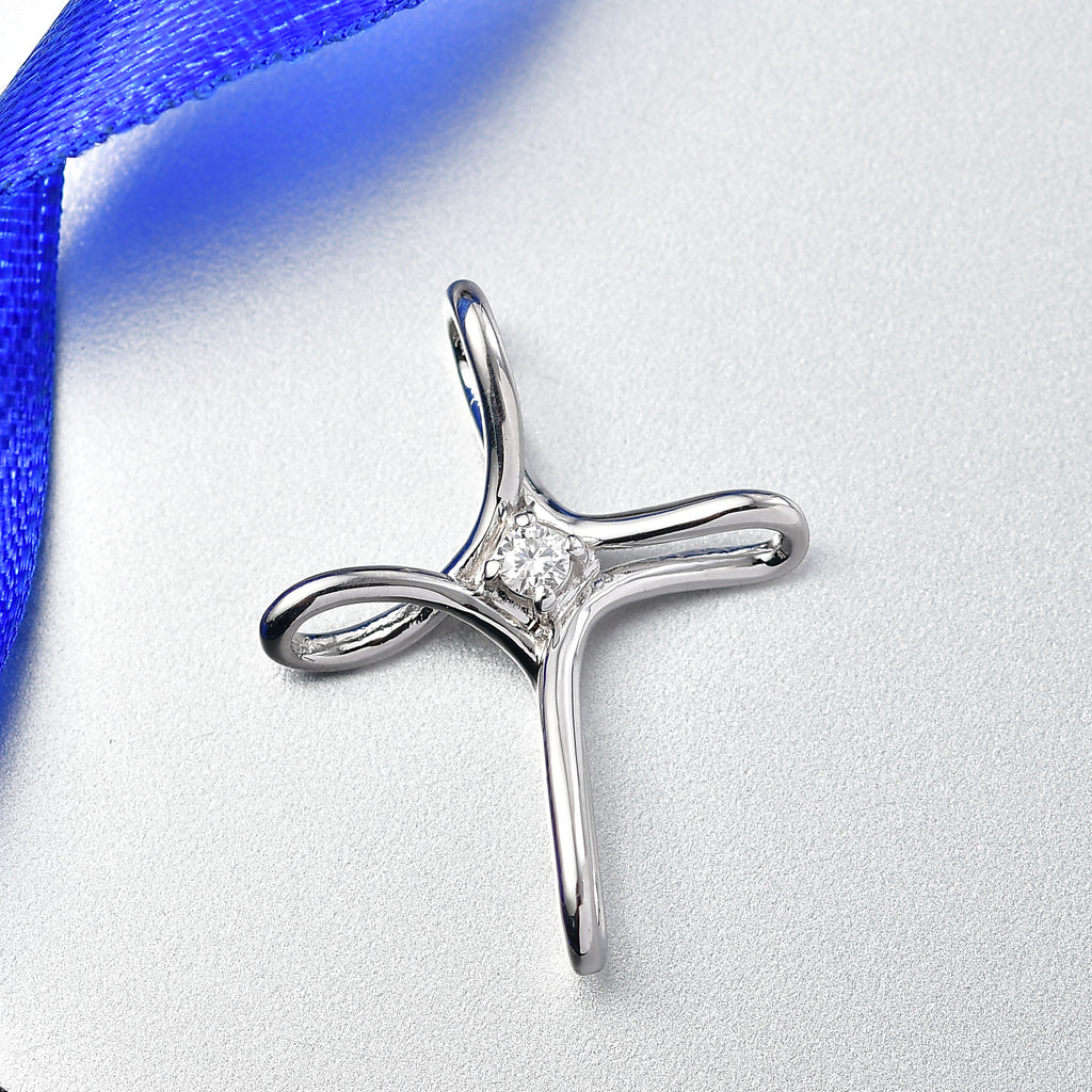 Moissanit Anhänger 925 Silber platiniert ca. 0,10 ct.