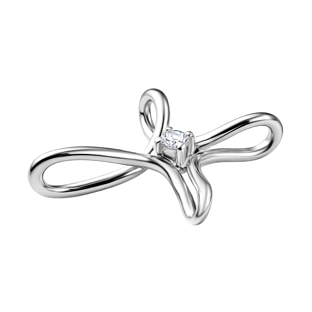 Moissanit Anhänger 925 Silber platiniert ca. 0,10 ct.
