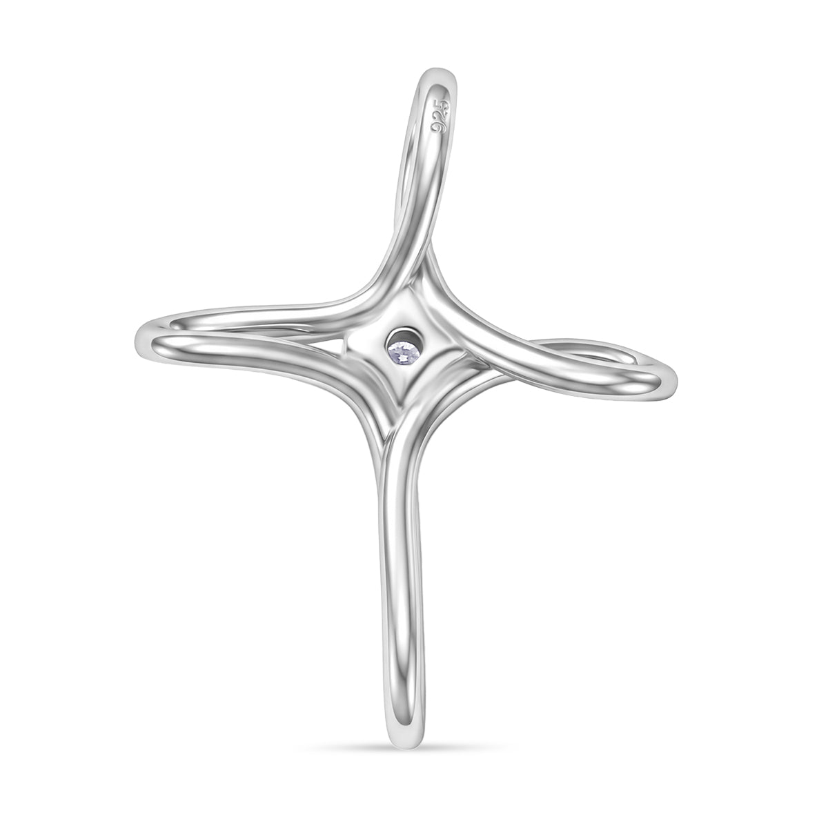 Moissanit Anhänger 925 Silber platiniert ca. 0,10 ct.