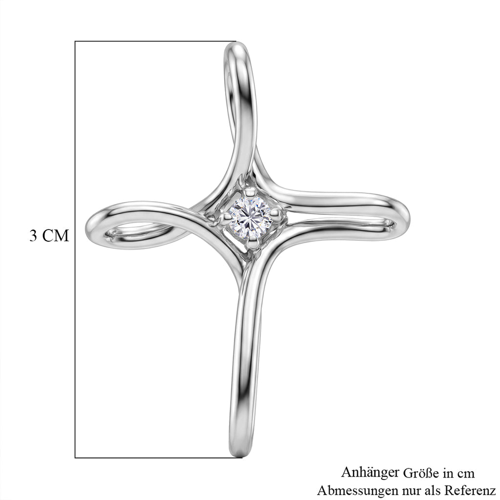 Moissanit Anhänger 925 Silber platiniert ca. 0,10 ct.