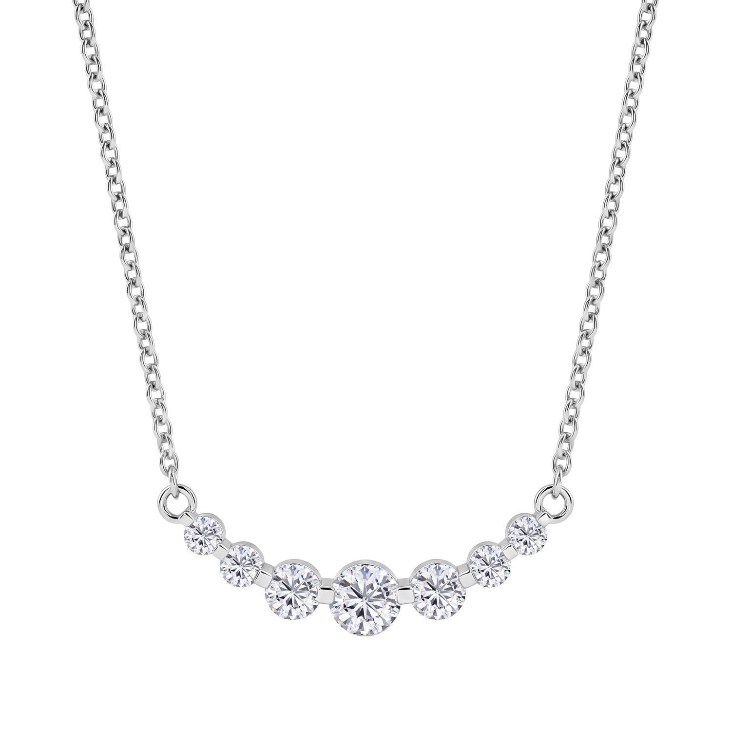 D'Joy Moissanit Halskette ca. 45 cm 925 Silber platiniert, 316L Edelstahl Kette ca. 1.22 ct