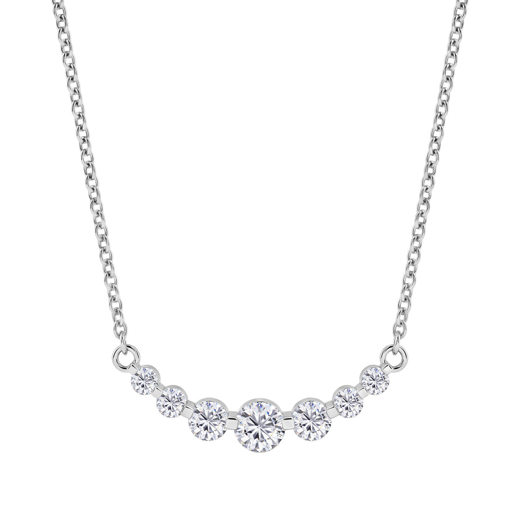 D'Joy Moissanit Halskette ca. 45 cm 925 Silber platiniert, 316L Edelstahl Kette ca. 1.22 ct