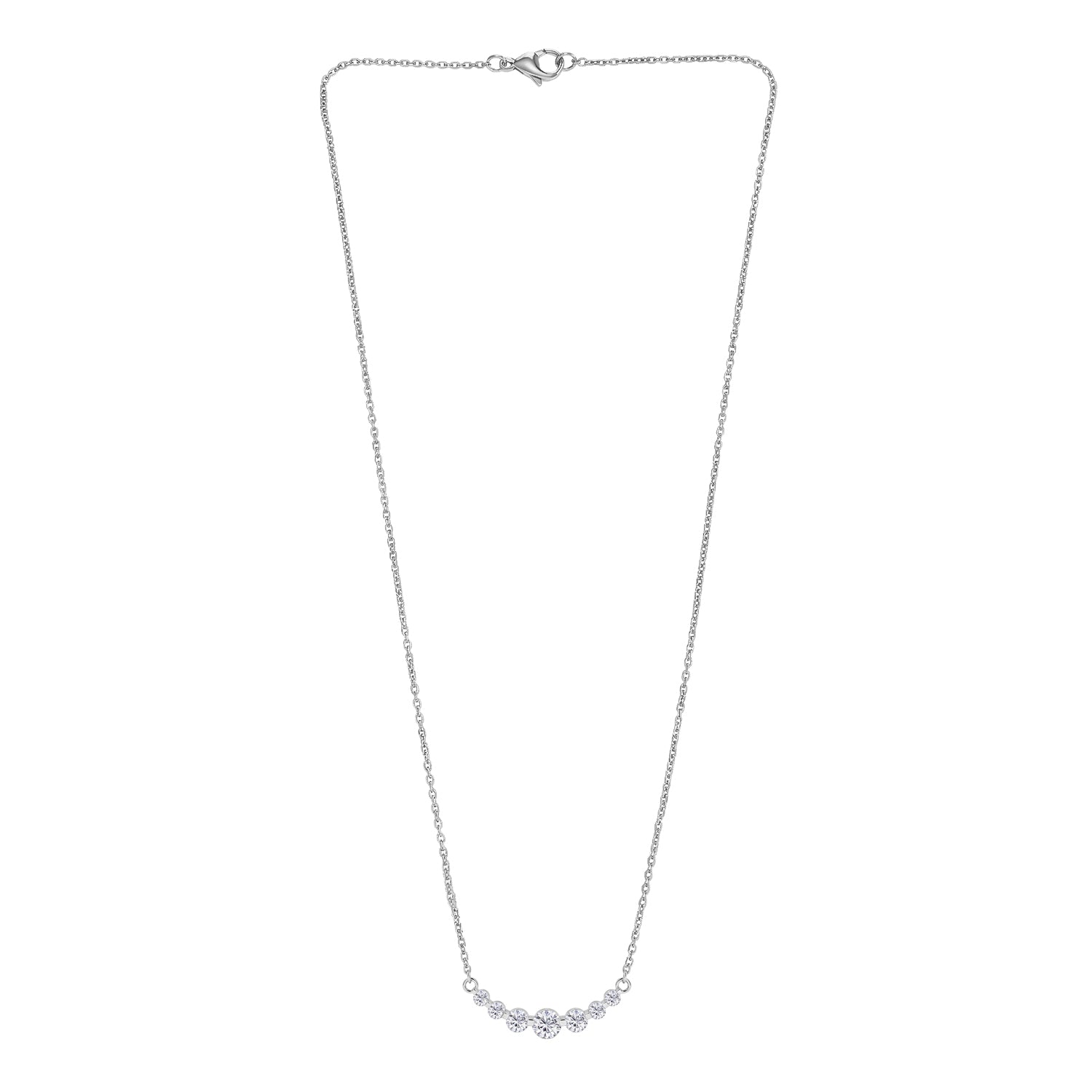 D'Joy Moissanit Halskette ca. 45 cm 925 Silber platiniert, 316L Edelstahl Kette ca. 1.22 ct