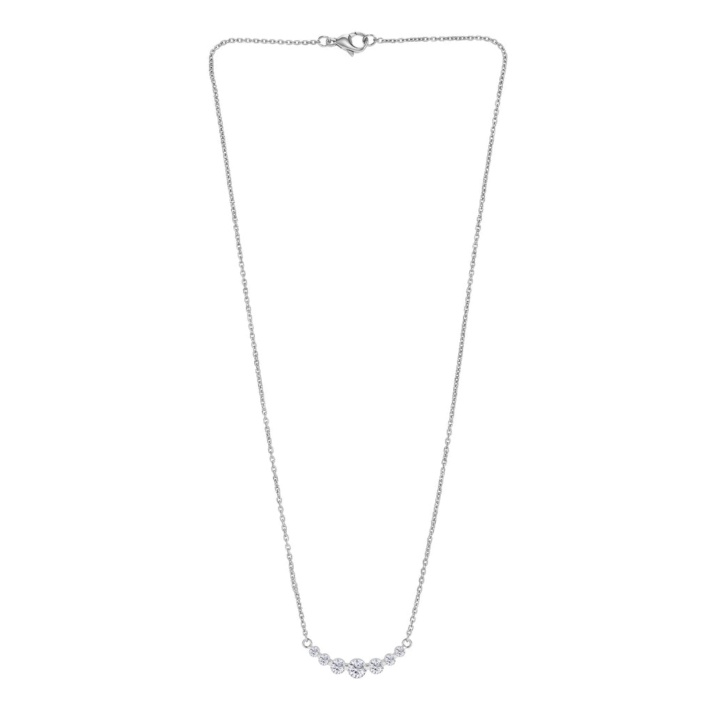 D'Joy Moissanit Halskette ca. 45 cm 925 Silber platiniert, 316L Edelstahl Kette ca. 1.22 ct