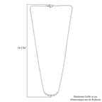 D'Joy Moissanit Halskette ca. 45 cm 925 Silber platiniert, 316L Edelstahl Kette ca. 1.22 ct