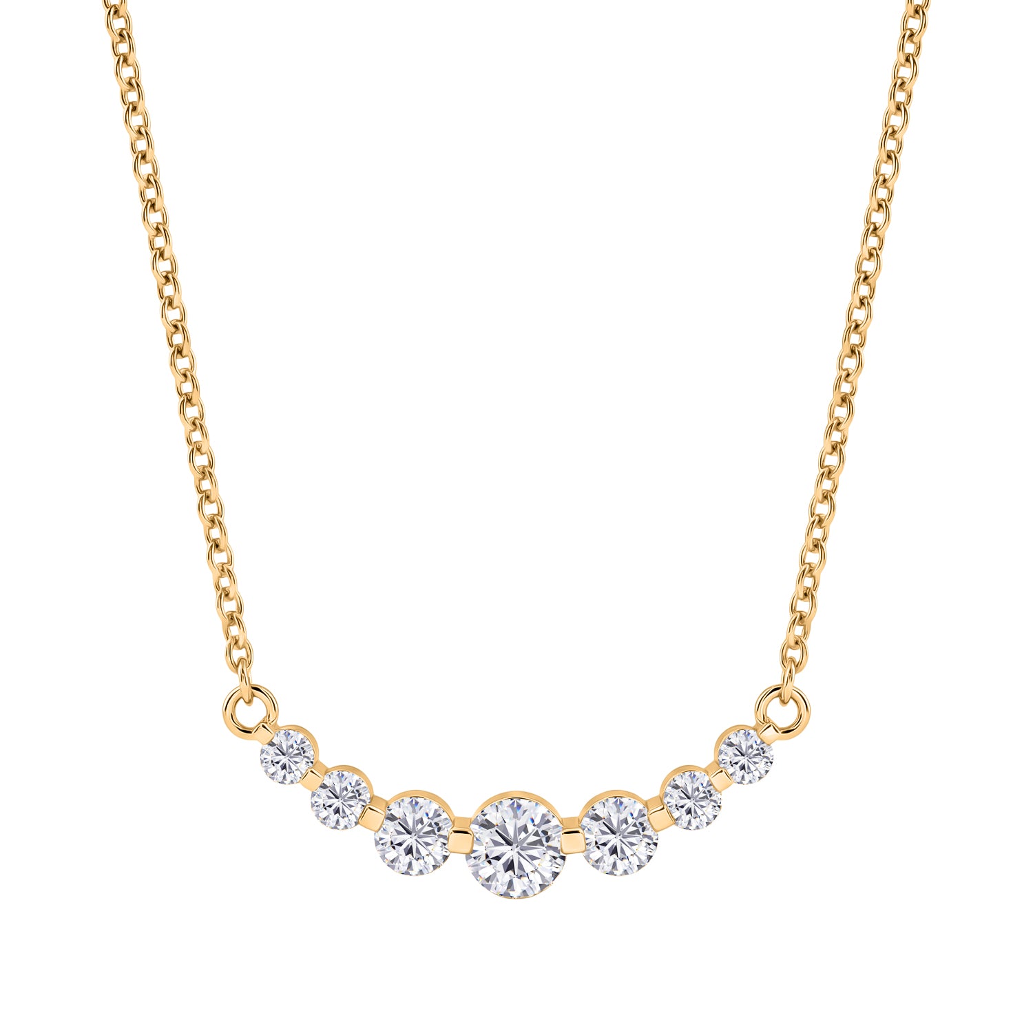 D'Joy Moissanit Halskette ca. 45 cm 925 Silber vergoldet, 316L Edelstahl Kette ca. 1.22 ct