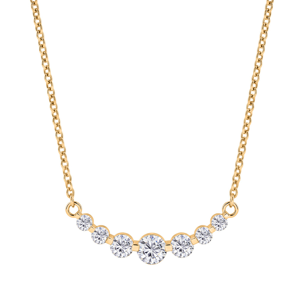 D'Joy Moissanit Halskette ca. 45 cm 925 Silber vergoldet, 316L Edelstahl Kette ca. 1.22 ct