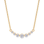 D'Joy Moissanit Halskette ca. 45 cm 925 Silber vergoldet, 316L Edelstahl Kette ca. 1.22 ct