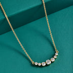 D'Joy Moissanit Halskette ca. 45 cm 925 Silber vergoldet, 316L Edelstahl Kette ca. 1.22 ct