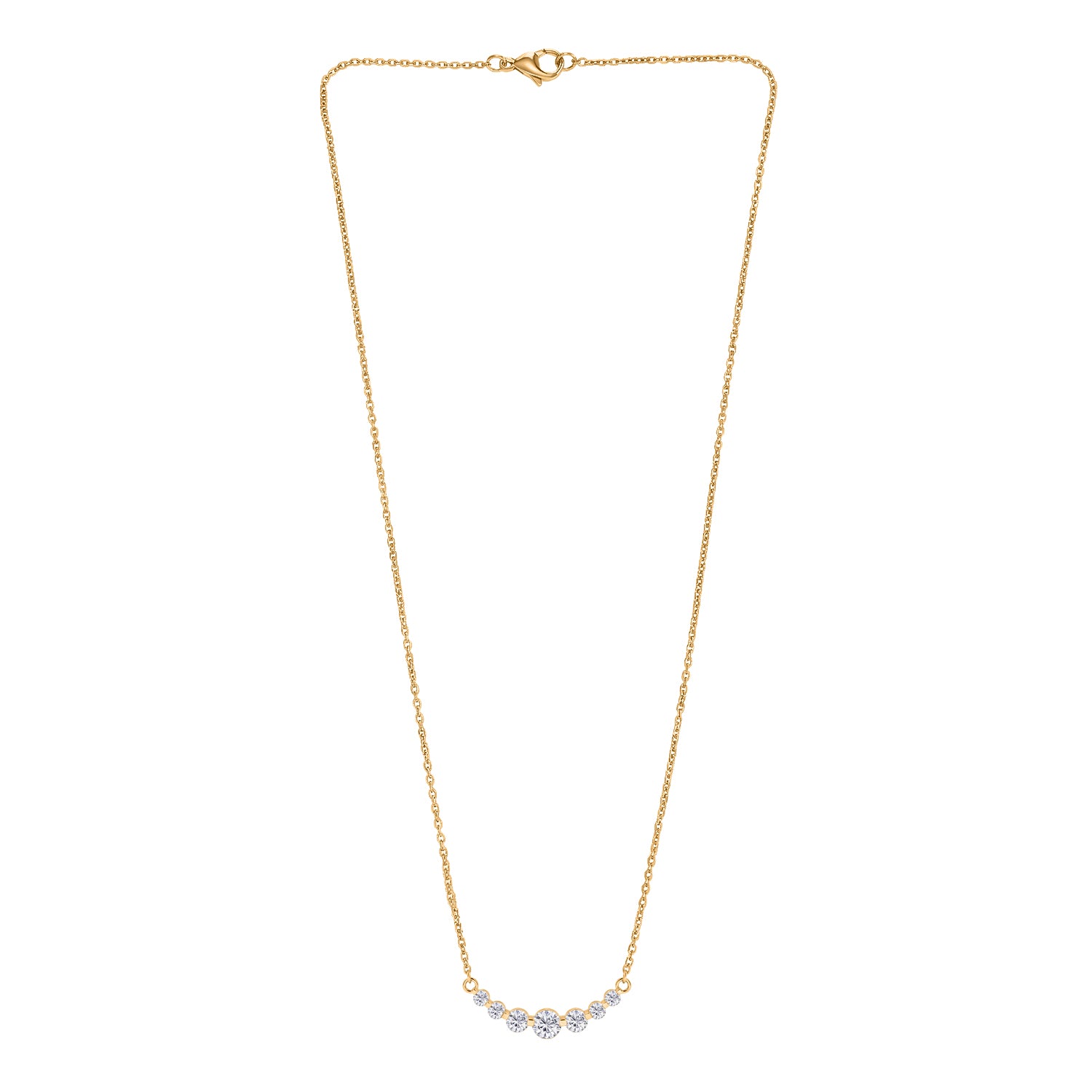 D'Joy Moissanit Halskette ca. 45 cm 925 Silber vergoldet, 316L Edelstahl Kette ca. 1.22 ct
