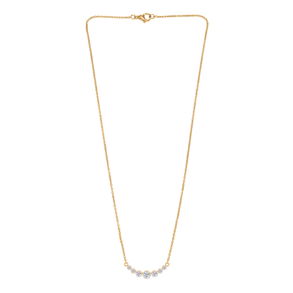 D'Joy Moissanit Halskette ca. 45 cm 925 Silber vergoldet, 316L Edelstahl Kette ca. 1.22 ct