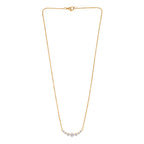 D'Joy Moissanit Halskette ca. 45 cm 925 Silber vergoldet, 316L Edelstahl Kette ca. 1.22 ct
