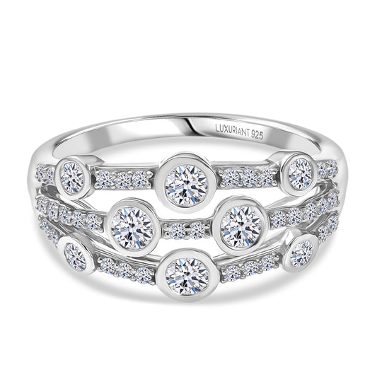 LUXURIANT DIAMOND - Lab Grown Diamant SI-GH SGL zertifiziert Ring 925 Silber 750 Gelbgold Vermeil (Größe 18.00) ca. 1.00 ct
