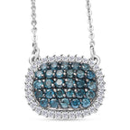 D'Joy Blauer Diamant Halskette ca. 50 cm 925 Silber rhodiniert