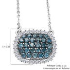 D'Joy Blauer Diamant Halskette ca. 50 cm 925 Silber rhodiniert