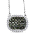 D'Joy Grüner Diamant Halskette ca. 50 cm 925 Silber rhodiniert