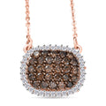 D'Joy Natürlicher Champagner Diamant Halskette ca. 50 cm 925 Silber 750 Roségold Vermeil