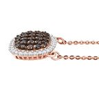 D'Joy Natürlicher Champagner Diamant Halskette ca. 50 cm 925 Silber 750 Roségold Vermeil