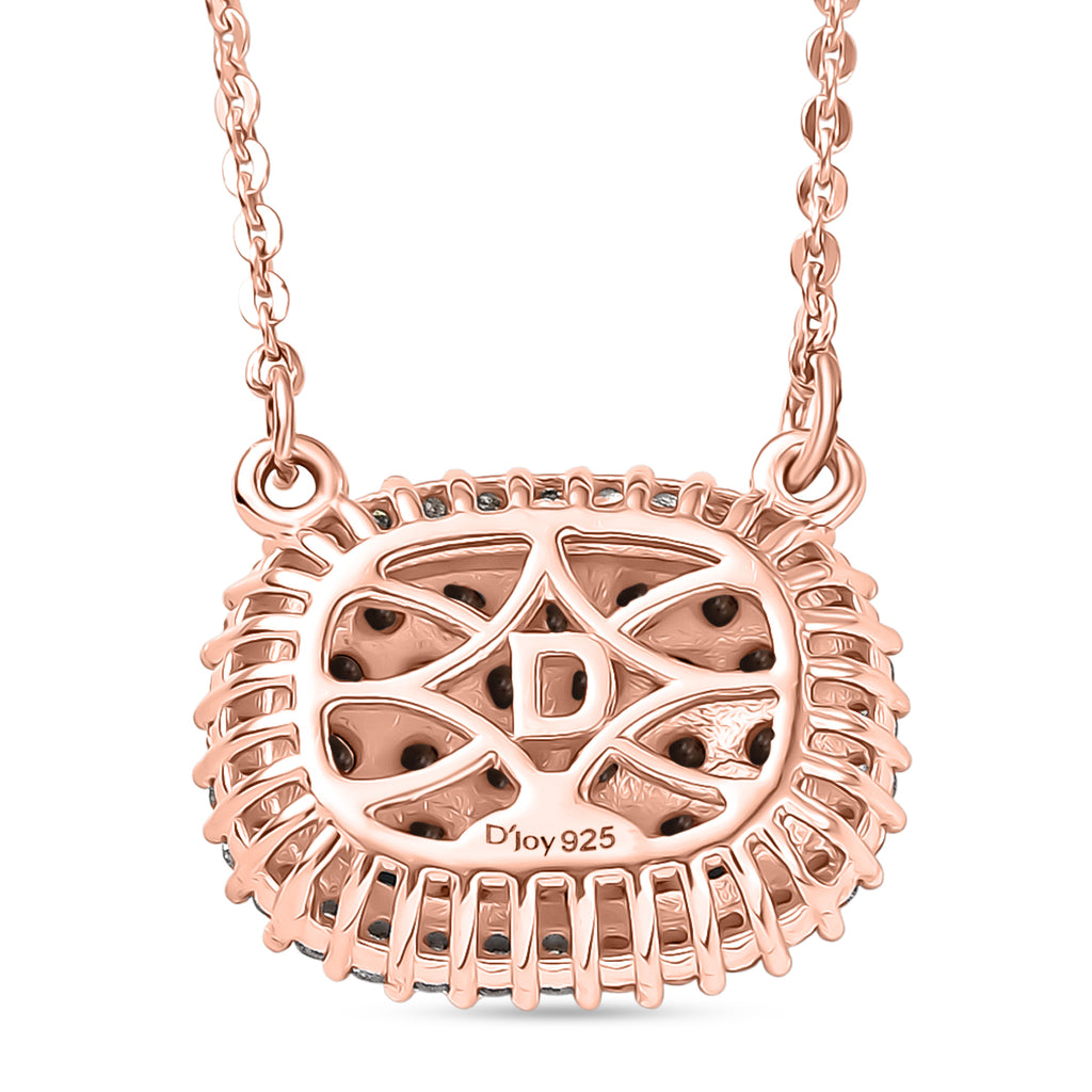 D'Joy Natürlicher Champagner Diamant Halskette ca. 50 cm 925 Silber 750 Roségold Vermeil