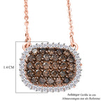 D'Joy Natürlicher Champagner Diamant Halskette ca. 50 cm 925 Silber 750 Roségold Vermeil