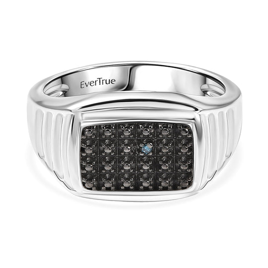 EVER TRUE Blauer Diamant Ring Nickelfreies Messing   (Größe 19.00)